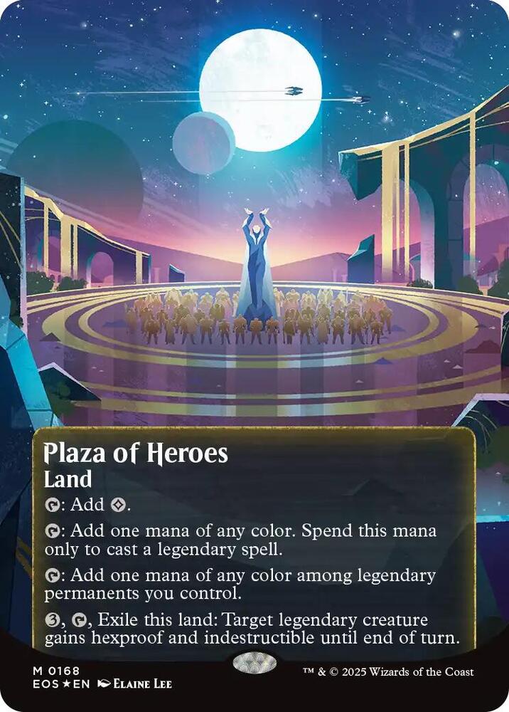 Plaza of Heroes (0168) (Borderless) (Galaxy Foil) card image