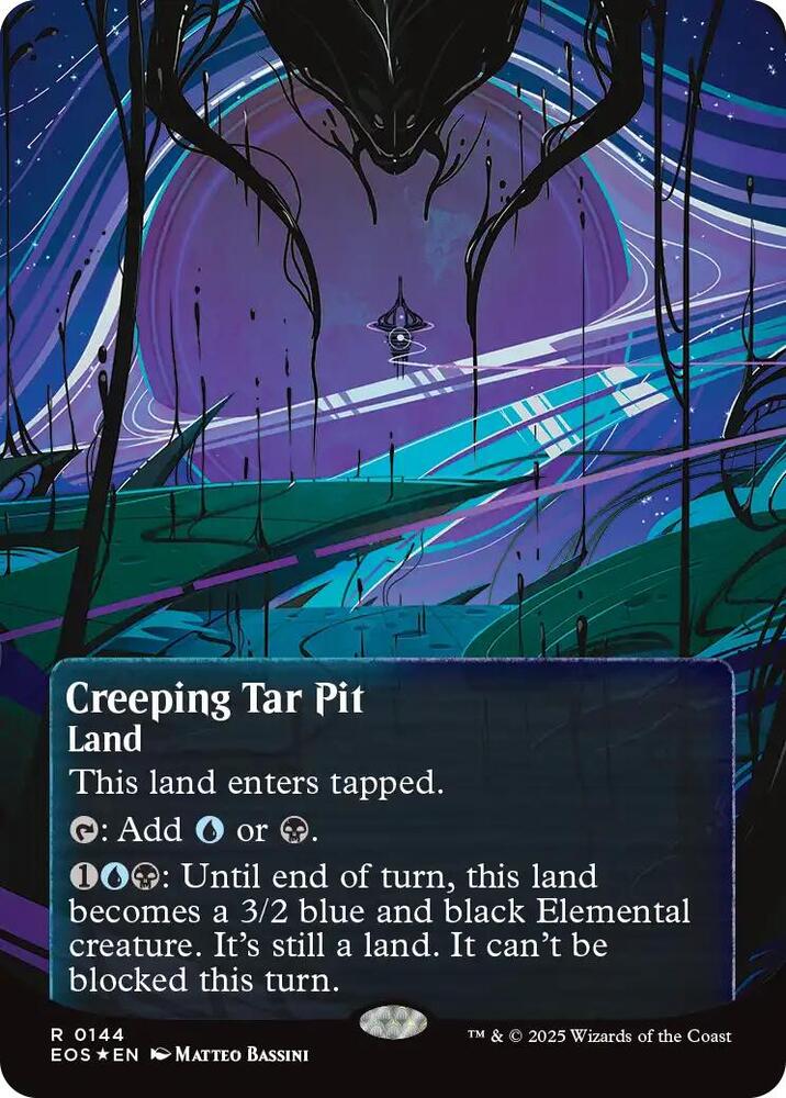 Creeping Tar Pit (0144) (Borderless) (Galaxy Foil) card image