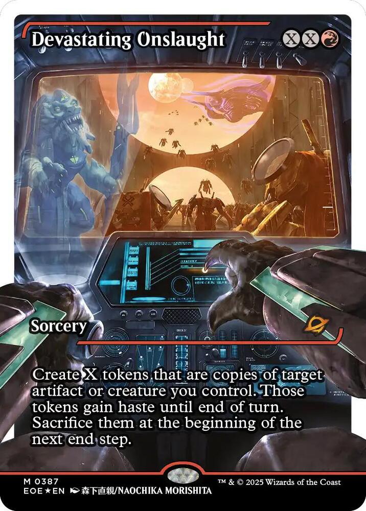 Devastating Onslaught (0387) (Showcase) (Fracture Foil) card image