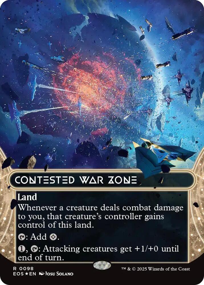 Contested War Zone (0098) (Borderless) (Galaxy Foil) card image