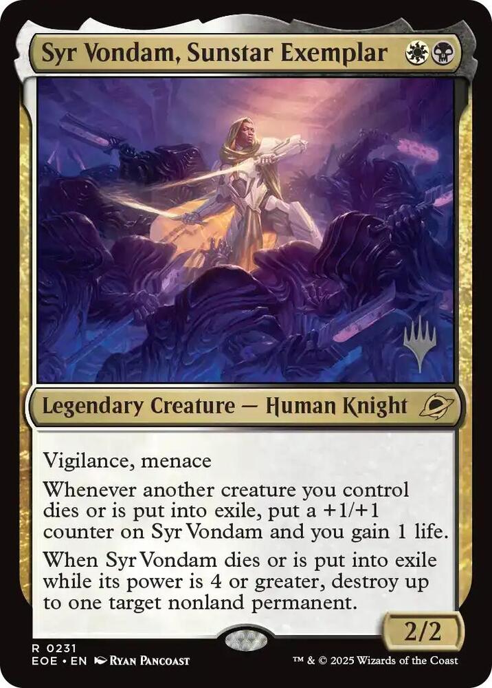 Syr Vondam, Sunstar Exemplar card image