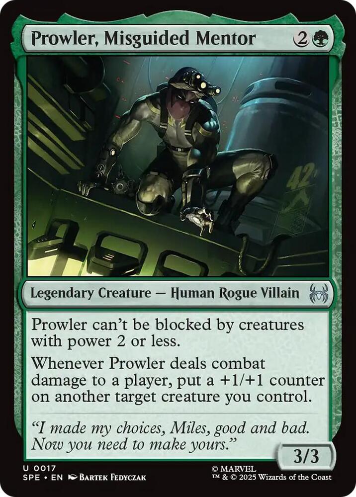 Prowler, Misguided Mentor card image