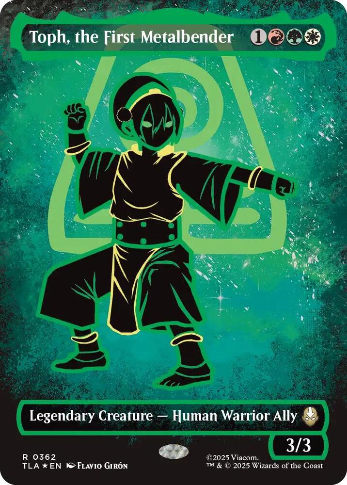 Toph, the First Metalbender (Borderless) (Neon Ink Foil) card image