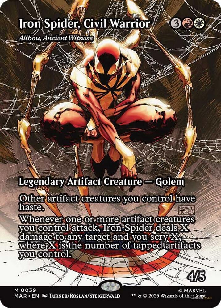 Iron Spider, Civil Warrior - Alibou, Ancient Witness (Borderless) card image