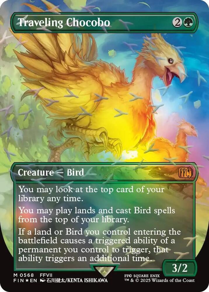 Traveling Chocobo (Borderless) (Chocobo Track Foil) card image