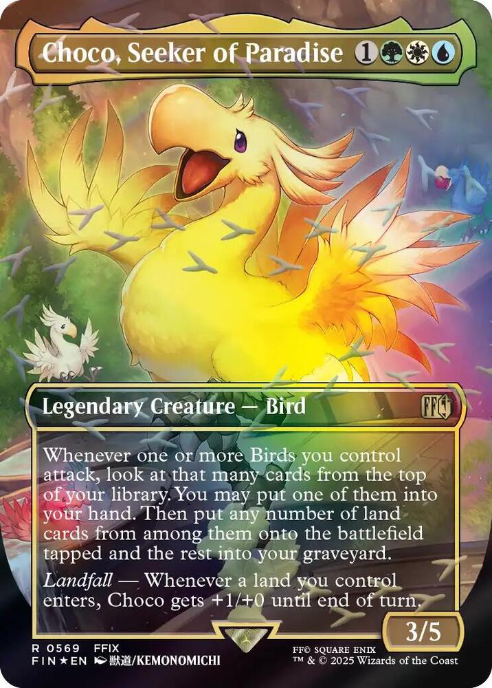 Choco, Seeker of Paradise (Borderless) (Chocobo Track Foil) card image