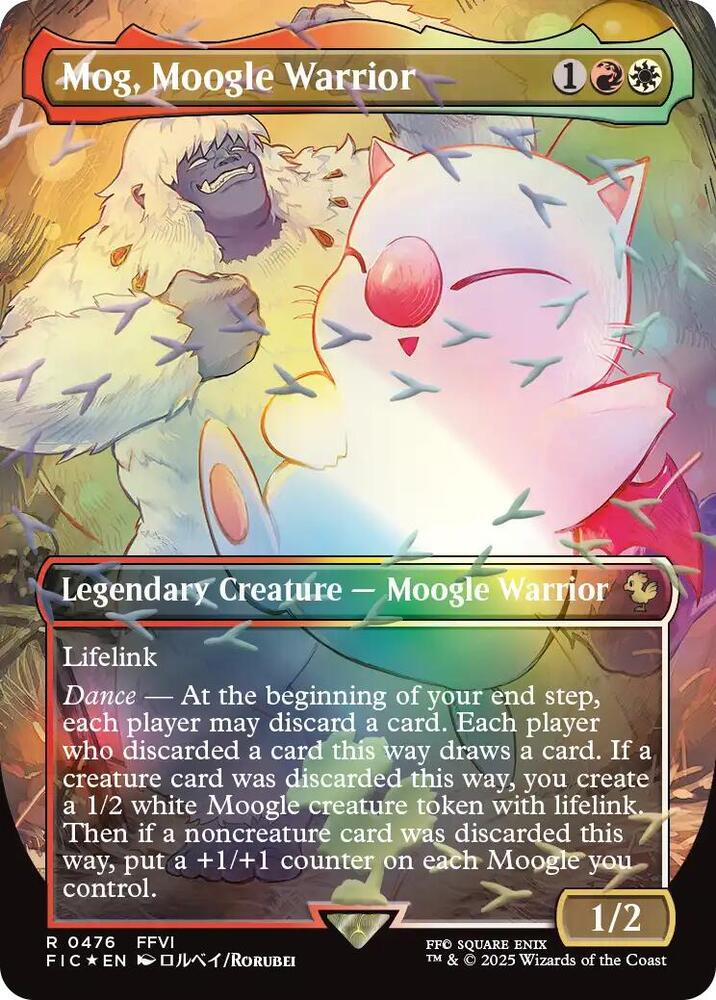 Mog, Moogle Warrior (Borderless) (Chocobo Track Foil) card image