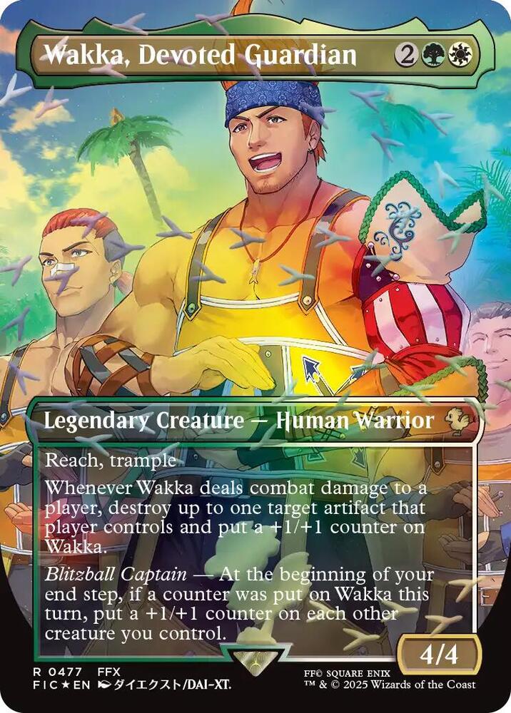 Wakka, Devoted Guardian (Borderless) (Chocobo Track Foil) card image