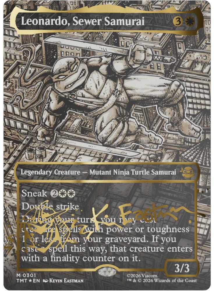 Leonardo, Sewer Samurai (Borderless) (Gold-Stamped Signature) card image