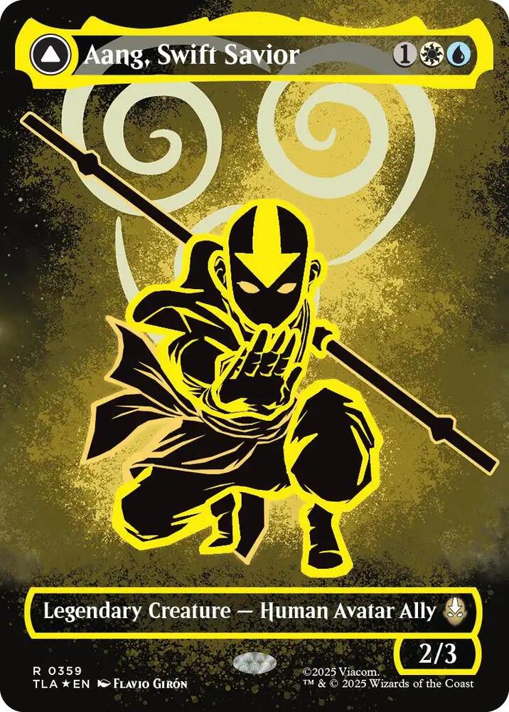 Aang, Swift Savior (Borderless) (Neon Ink Foil) card image