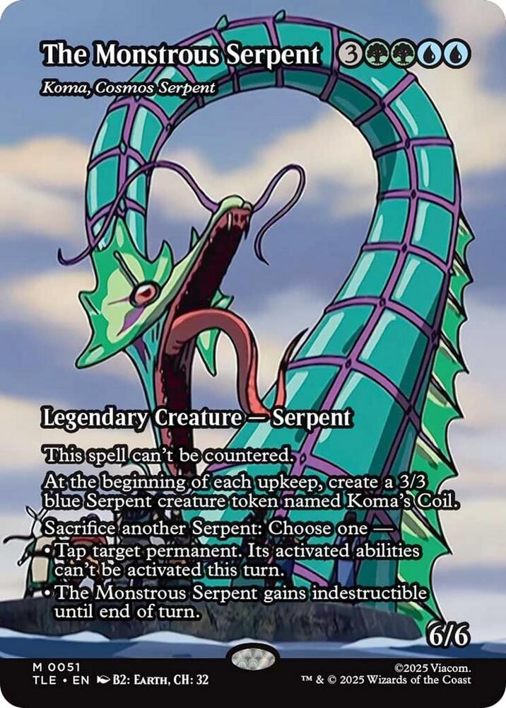 The Monstrous Serpent - Koma, Cosmos Serpent (Borderless) card image