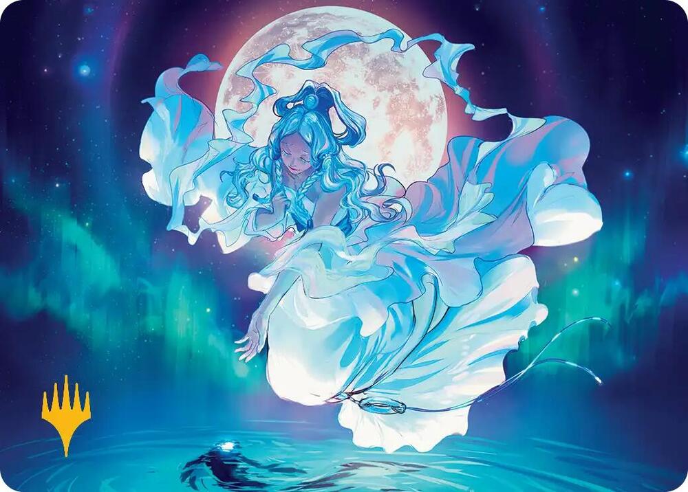 Yue, the Moon Spirit Art Card (Gold-Stamped Planeswalker Symbol) card image