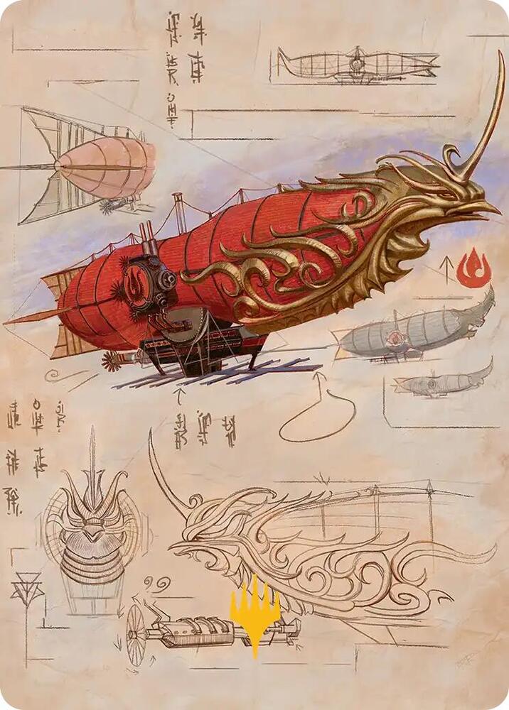 Phoenix Fleet Airship Art Card (Gold-Stamped Planeswalker Symbol) card image