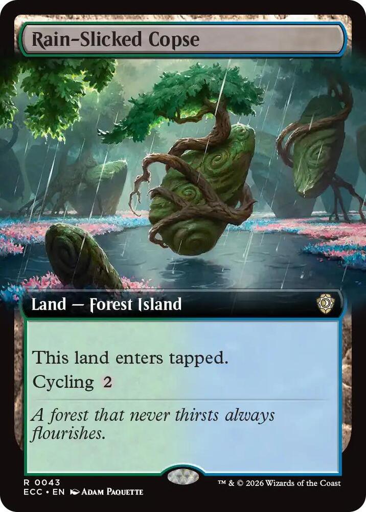 Rain-Slicked Copse (Extended Art) card image