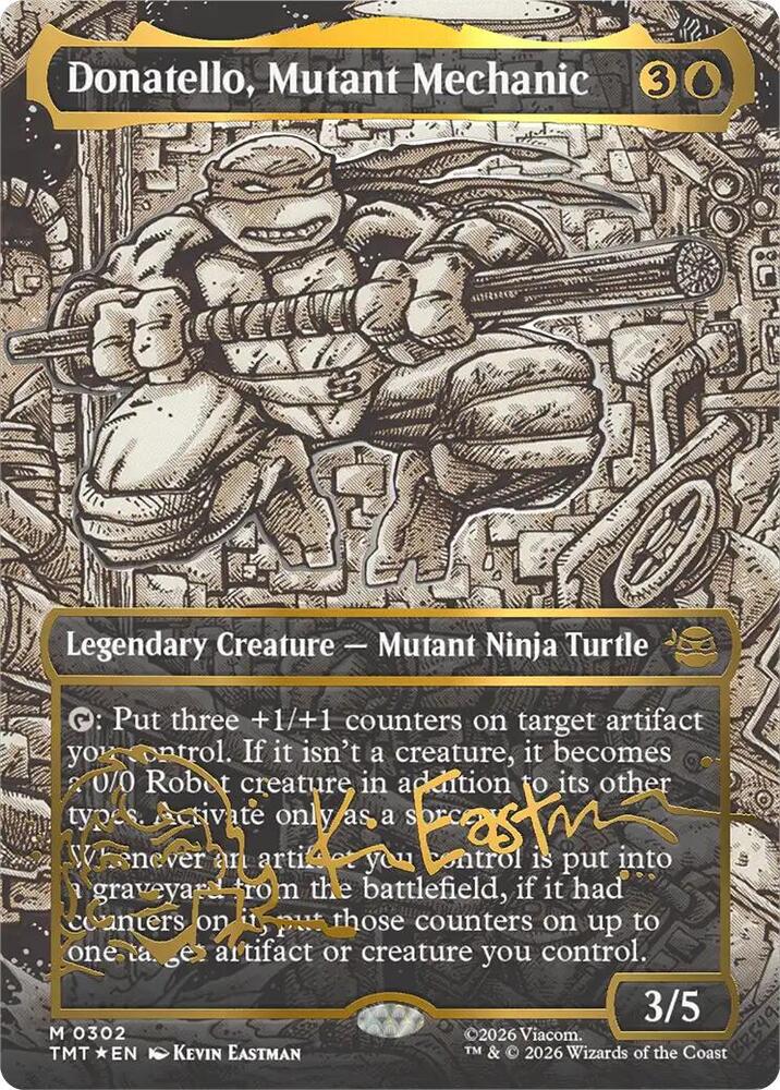 Donatello, Mutant Mechanic (Borderless) (Gold-Stamped Signature) card image