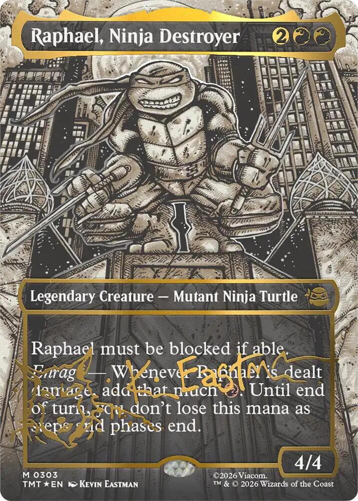 Raphael, Ninja Destroyer (Borderless) (Gold-Stamped Signature) card image