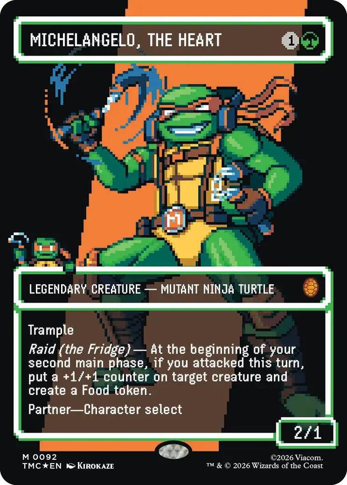 Michelangelo, the Heart (0092) (Borderless) (Surge Foil) card image