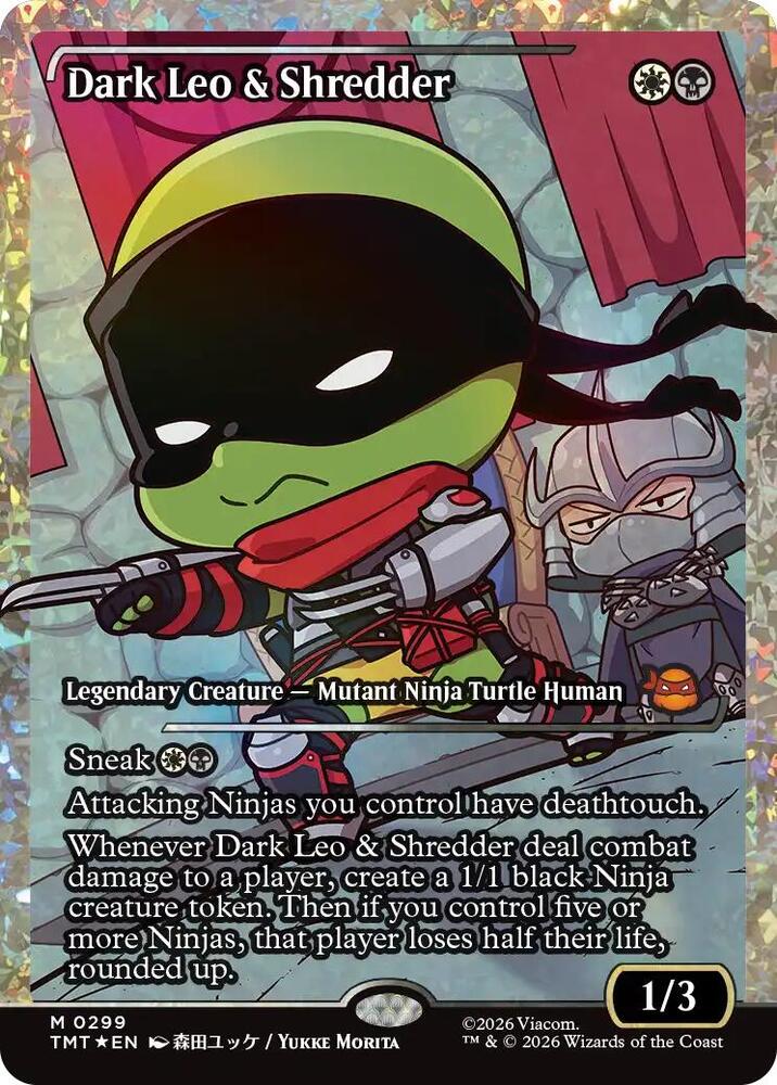 Dark Leo & Shredder (Showcase) (Fracture Foil) card image