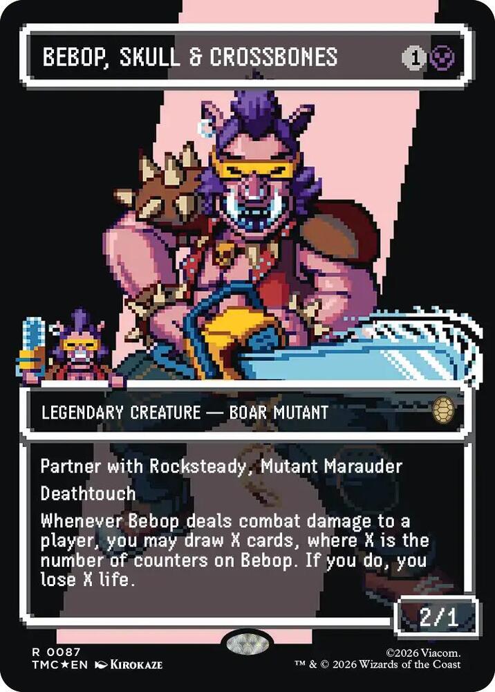 Bebop, Skull & Crossbones (Borderless) (Surge Foil) card image