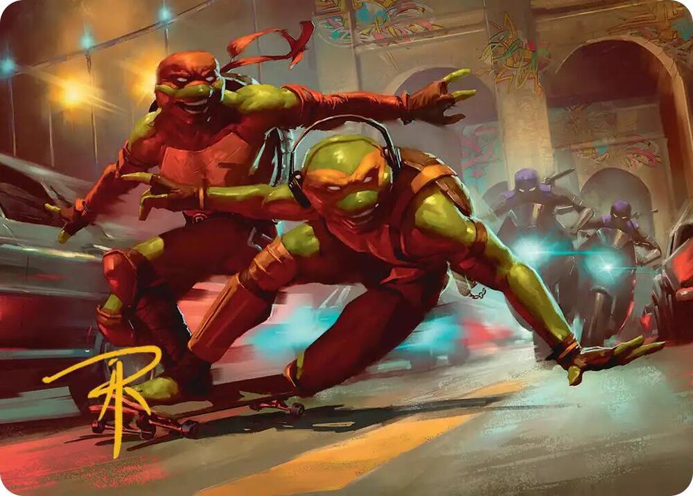 Raph & Mikey, Troublemakers Art Card (Gold-Stamped Signature) card image