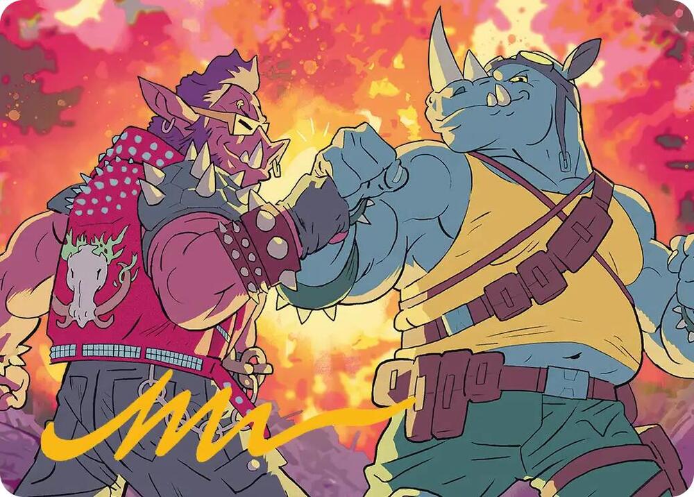 Bebop & Rocksteady Art Card (Gold-Stamped Signature) card image
