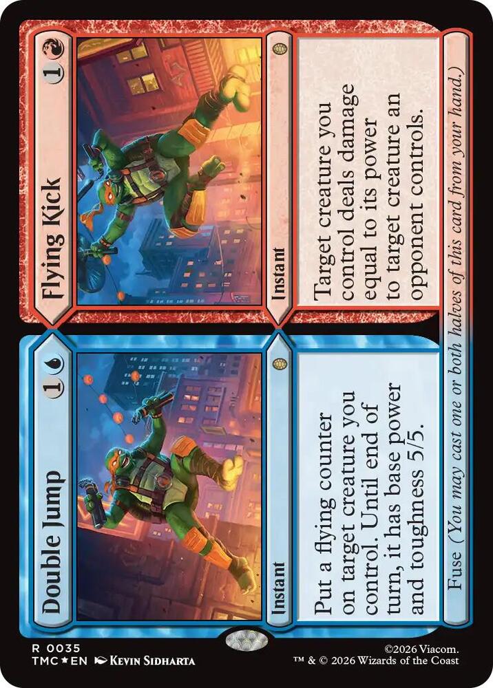 Double Jump // Flying Kick (Surge Foil) card image