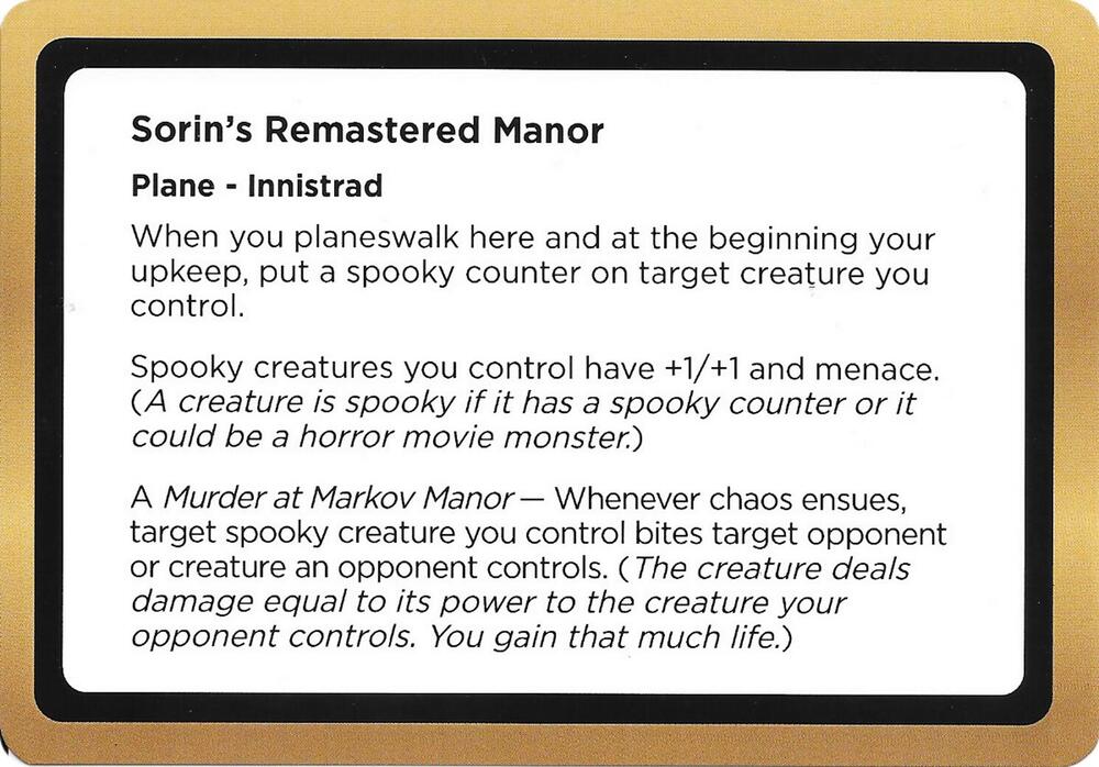 Sorin's Remastered Manor (Black Lotus Unknown Planechase) card image