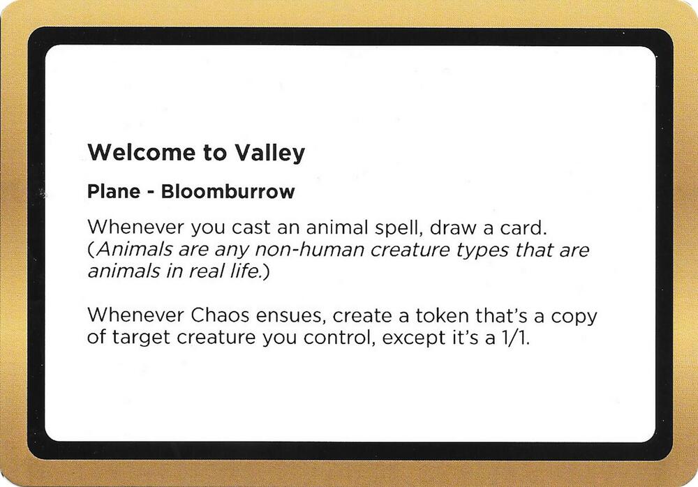 Welcome to Valley (Black Lotus Unknown Planechase) card image