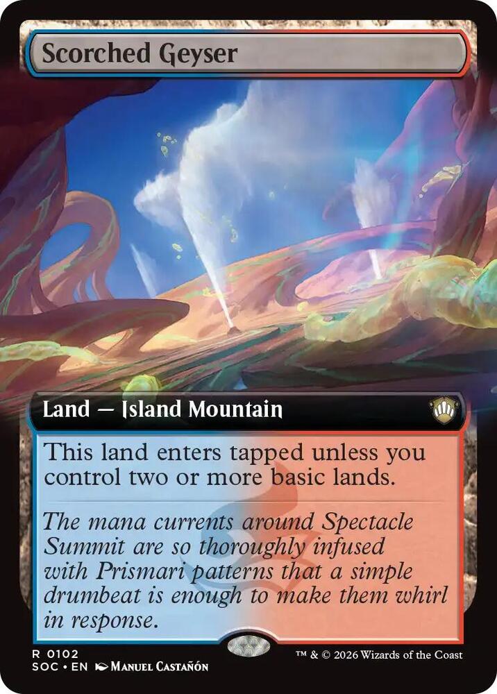 Scorched Geyser (Extended Art) card image