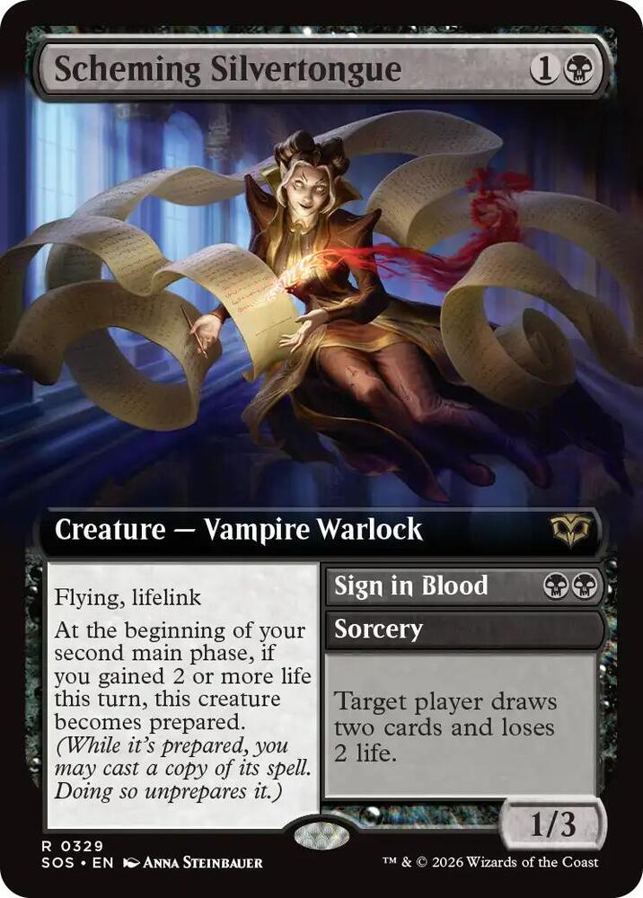 Scheming Silvertongue (Extended Art) card image