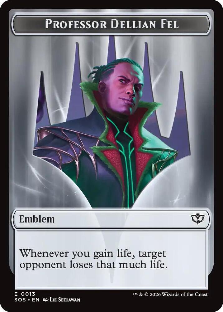 Emblem - Professor Dellian Fel  // Pest (0008) Double-Sided Token card image