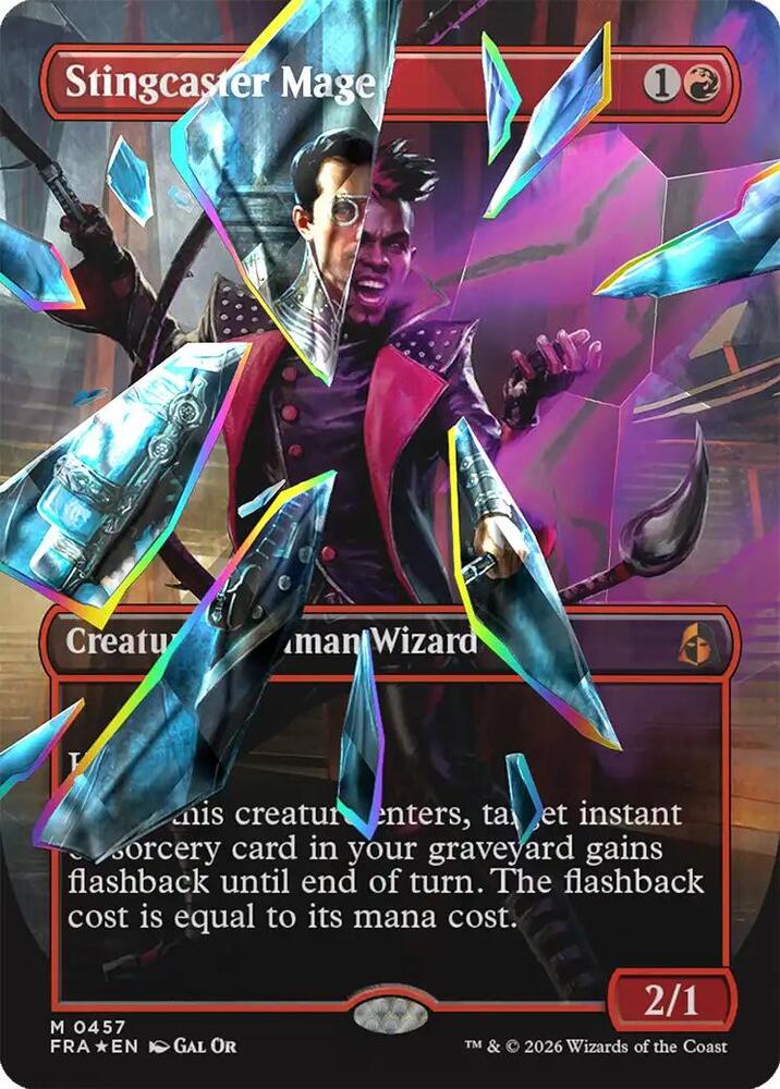 Stingcaster Mage (Borderless) (Facet Foil) (0457) card image