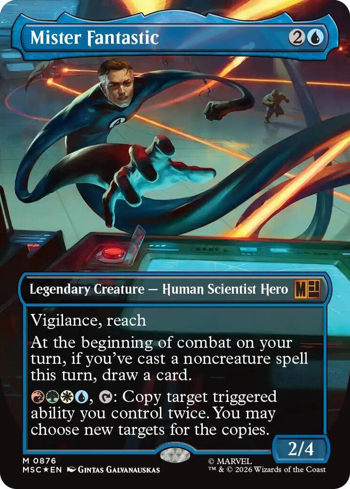 Mister Fantastic (Borderless) (Surge Foil) card image