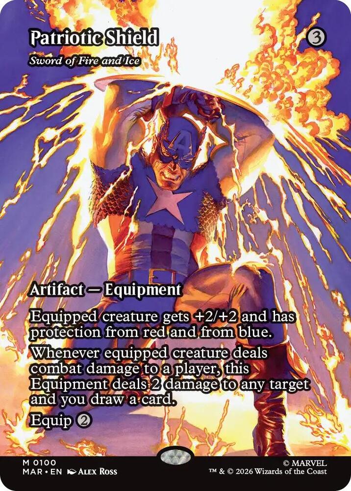 Patriotic Shield - Sword of Fire and Ice (Borderless) card image