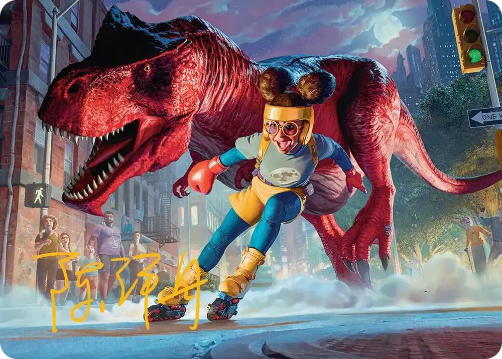 Moon Girl and Devil Dinosaur Art Card (Gold-Stamped Signature) card image