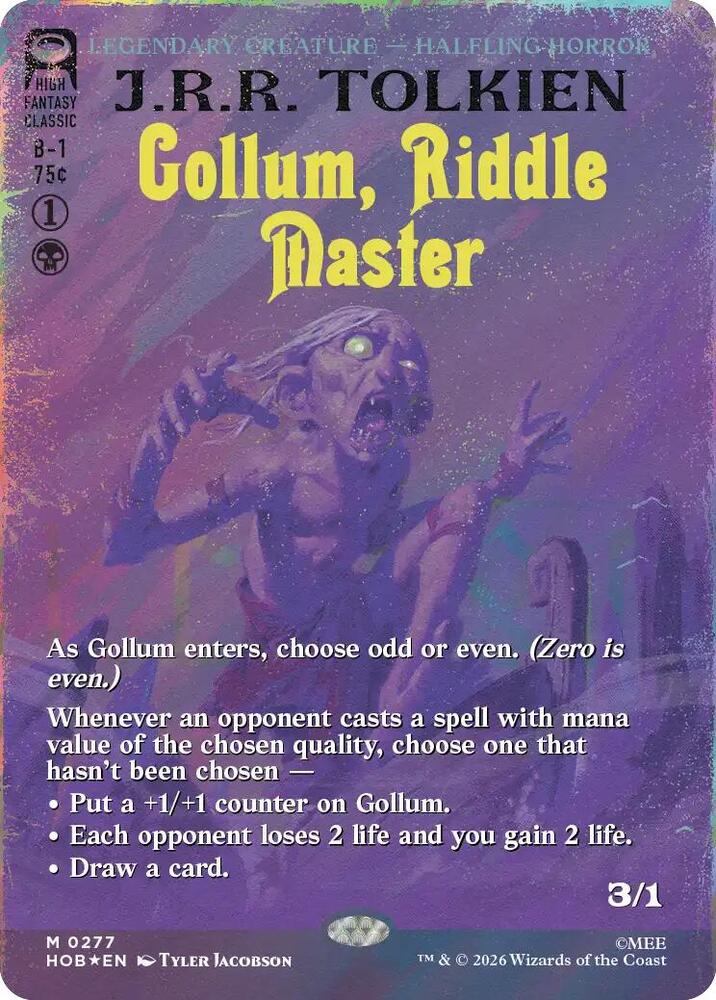 Gollum, Riddle Master (Borderless) (Surge Foil) card image