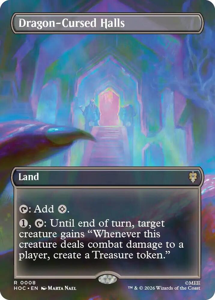 Dragon-Cursed Halls (Borderless) card image