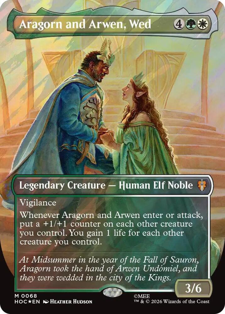 Aragorn and Arwen, Wed (Borderless) (Surge Foil) card image