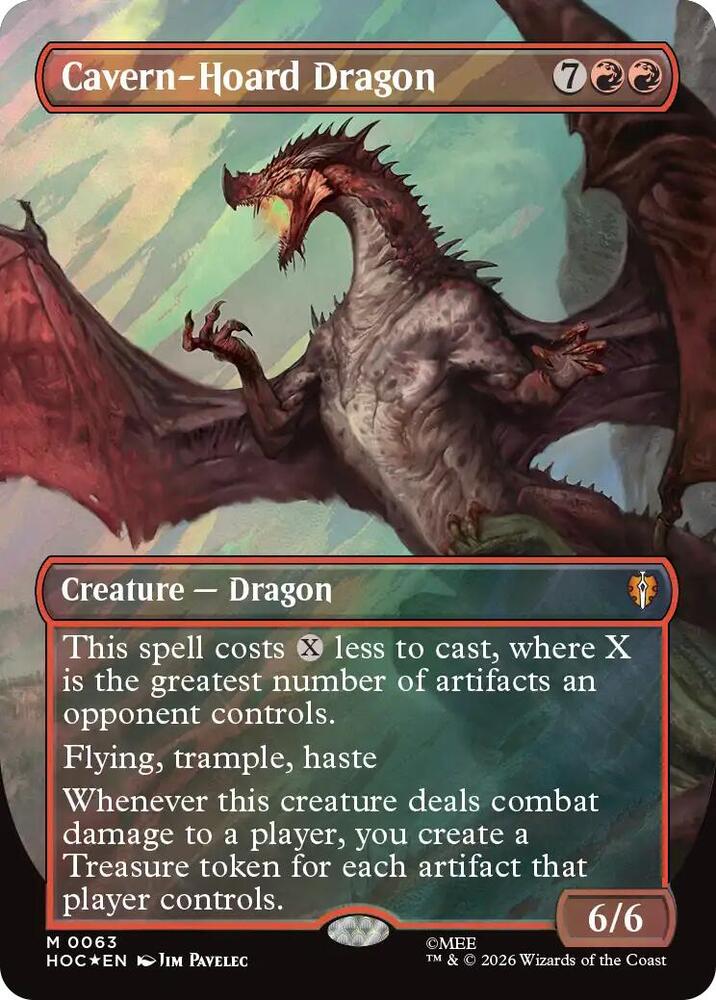 Cavern-Hoard Dragon (Borderless) (Surge Foil) card image