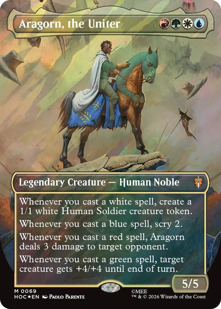 Aragorn, the Uniter (Borderless) (Surge Foil) card image
