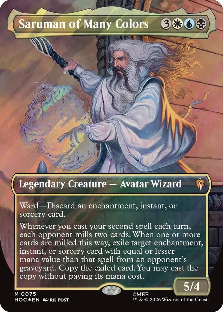 Saruman of Many Colors (Borderless) (Surge Foil) card image