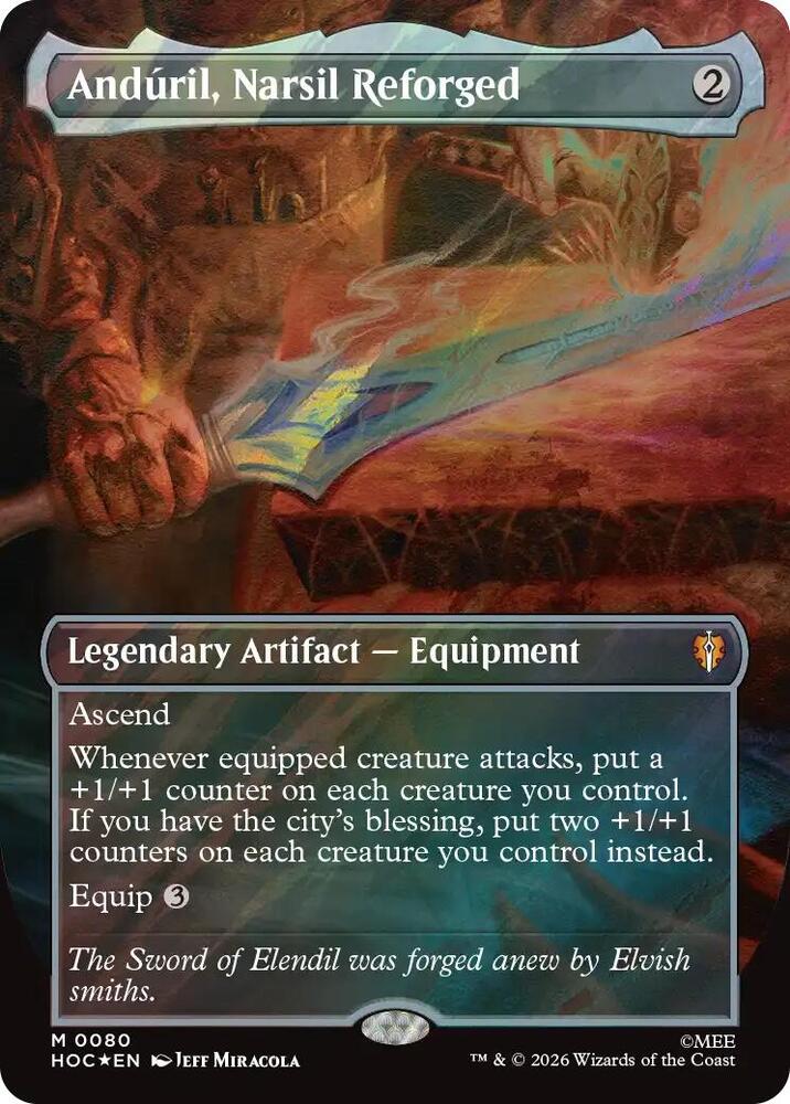 Anduril, Narsil Reforged (Borderless) (Surge Foil) card image
