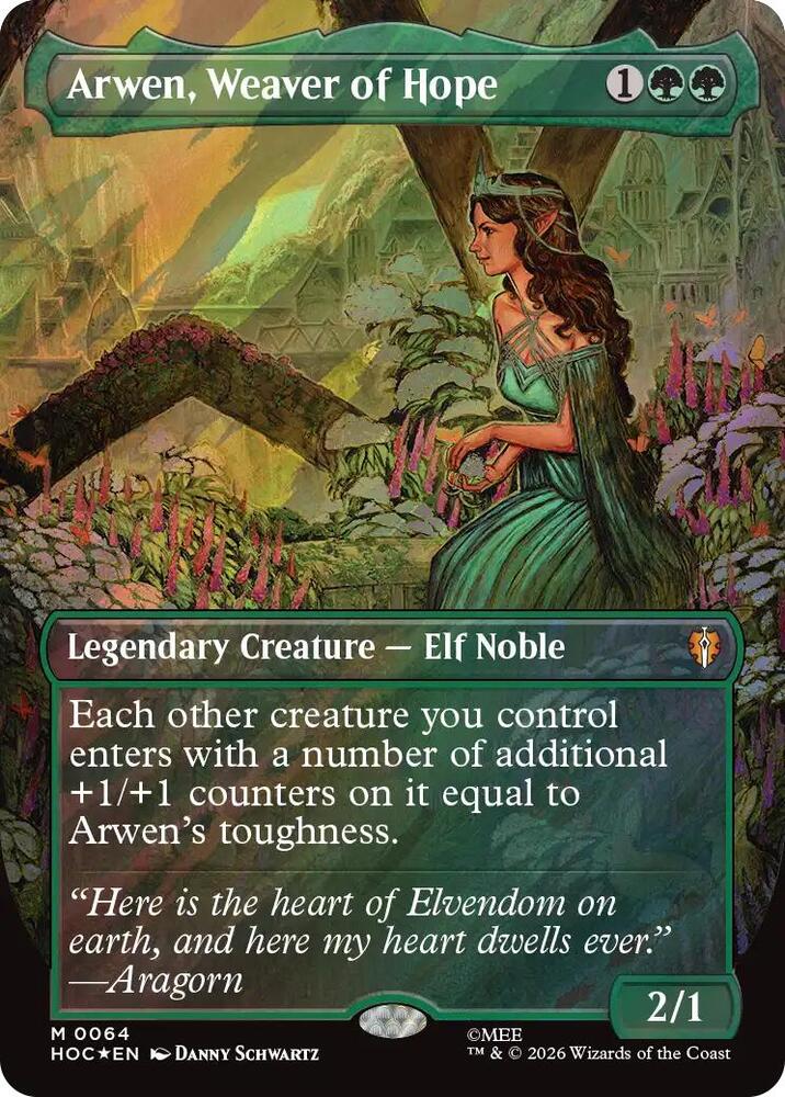 Arwen, Weaver of Hope (Borderless) (Surge Foil) card image