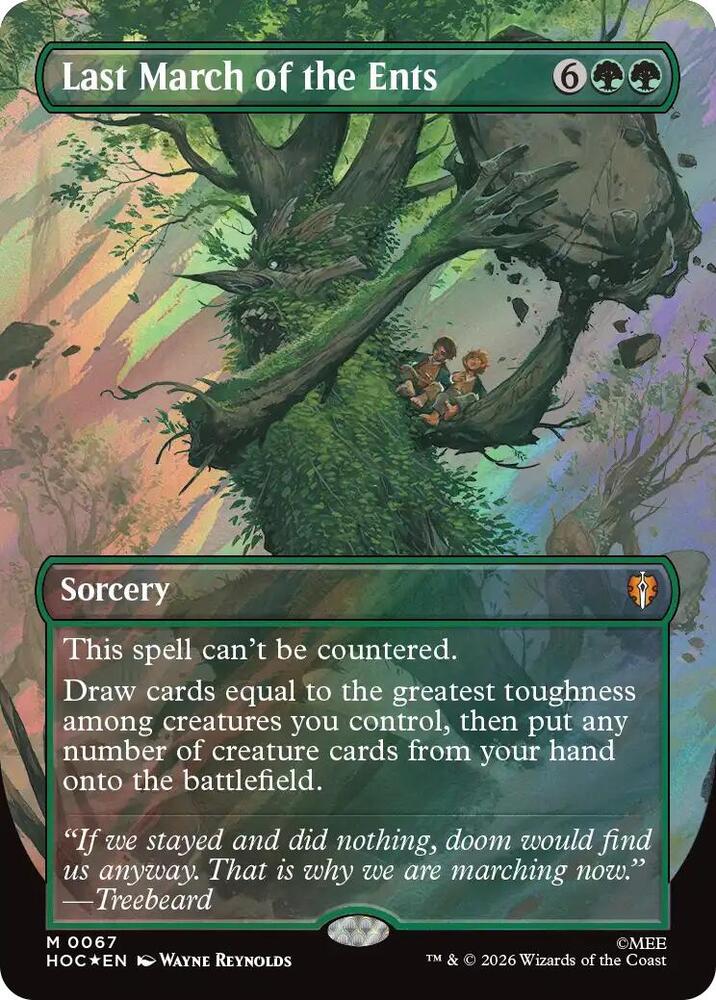 Last March of the Ents (Borderless) (Surge Foil) card image