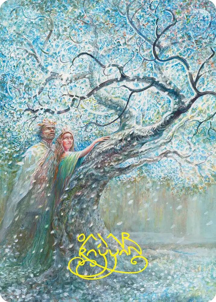 Flowering of the White Tree Art Card (Gold-Stamped Signature) card image