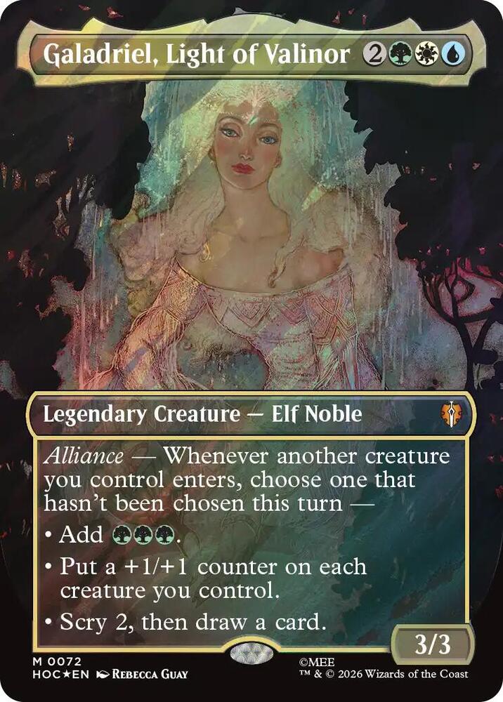 Galadriel, Light of Valinor (Borderless) (Surge Foil) card image