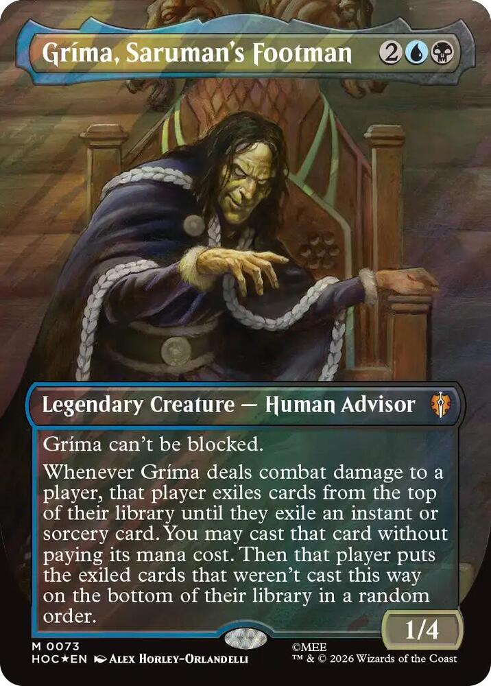 Grima, Saruman's Footman (Borderless) (Surge Foil) card image