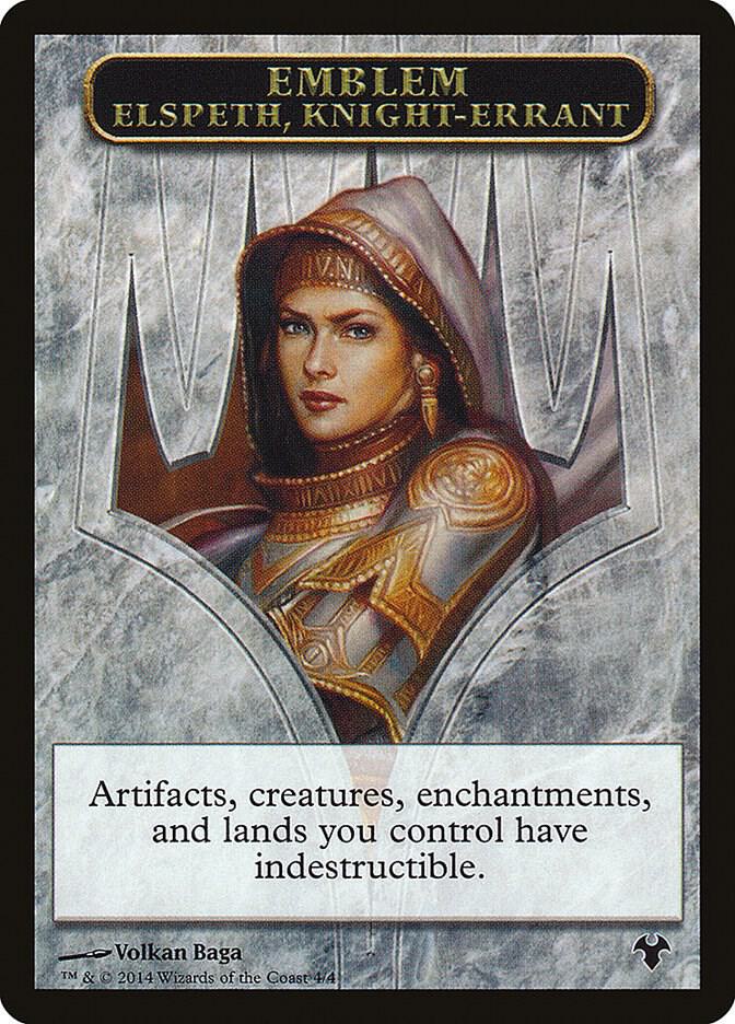Emblem - Elspeth, Knight-Errant // Soldier Double-Sided Token card image