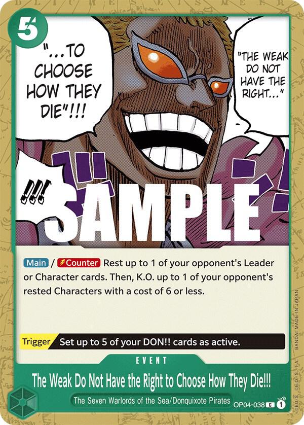 The Weak Do Not Have the Right to Choose How They Die!!! card image