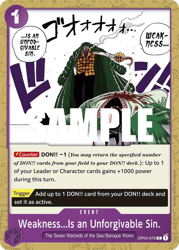 Weakness...Is an Unforgivable Sin. card image
